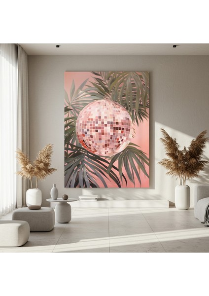 Tropikal Disko Aşkına Pembe Disko Topu Tablosu fırsatları