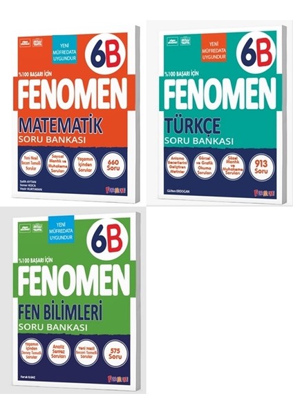 Okul 2025 6. Sınıf Matematik + Türkçe + Fen B Serisi Soru Seti 3 Kitap