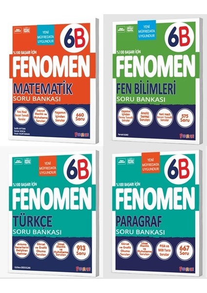 6. Sınıf Fenomen Soru Bankası Seti 4 Kitap Yeni 2022