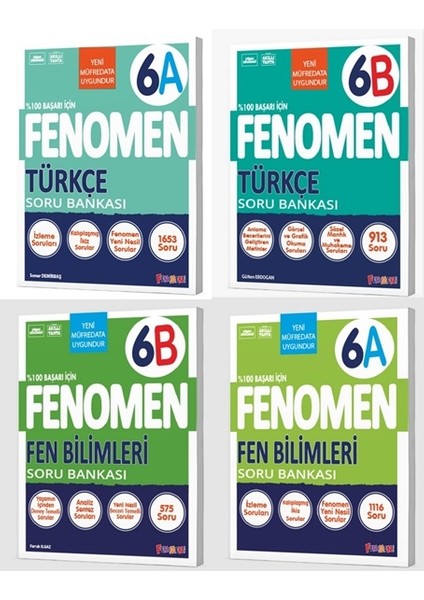 Fenomen Okul 2026 6. Sınıf Türkçe + Fen Bilimleri A + B Serisi Soru Seti 4 Kitap Güncel Müfredat