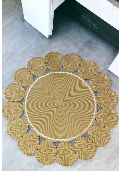 Daisy Özel Üretim Jüt El Dokuması Kilim