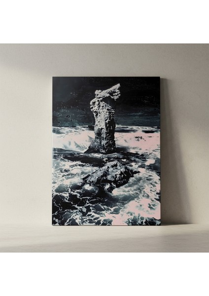 Kıyı Kayalıkları ve Dalgalar Soyut Sanat Tablosu fiyatları