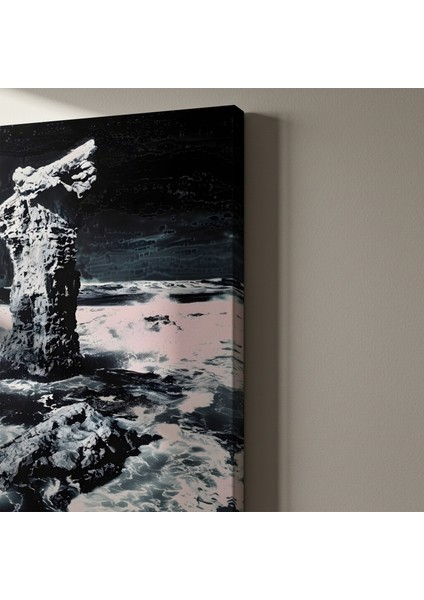 Kıyı Kayalıkları ve Dalgalar Soyut Sanat Tablosu indirimleri