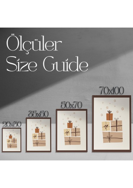 Kış Bayramı Hediye Paketleri Soyut Sanatı Tablosu modelleri