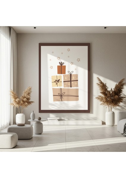 Kış Bayramı Hediye Paketleri Soyut Sanatı Tablosu fırsatları