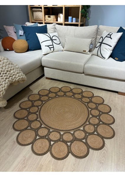 Hasır Jüt Çiçek Desenli Kilim Halı 2025 Koleksiyonu modelleri