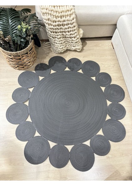 Rhea Jüt Hasırlı El Örgüsü Kilim Halı Hasır Yuvarlak fiyatları