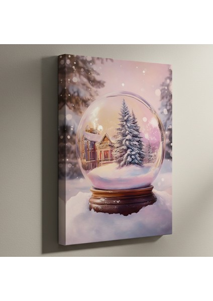 Kardan Adam ve Karlı Ev Tablosu