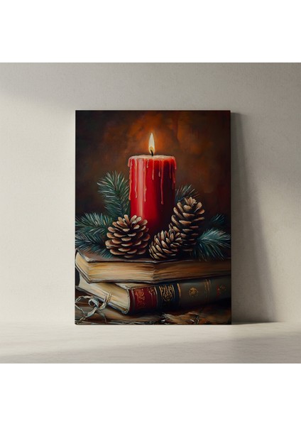 Kış Kalesi Mum ve Kozalaklar Tablosu fiyatları