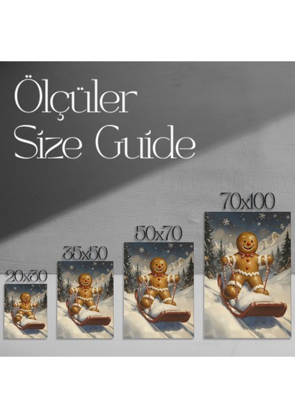 Kardan Adam ve Zencefilli Kurabiye Kış Masalı Tablosu modelleri