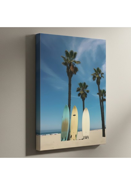 Sahil Sörf Panoları Plaj Manzarası Tablosu