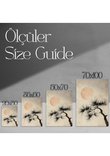 Minimalist Çam Ağacı ve Ay Tablosu modelleri