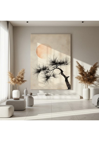 Minimalist Çam Ağacı ve Ay Tablosu fırsatları
