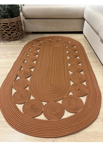 Cookie Jüt Hasırlı El Örgüsü Kilim