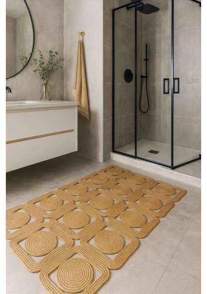 Solena Jüt Hasır Dikdörtgen Şık Kilim Halı Paspas Yolluk Evinizi Şımartın Tarzınızı Yansıtın