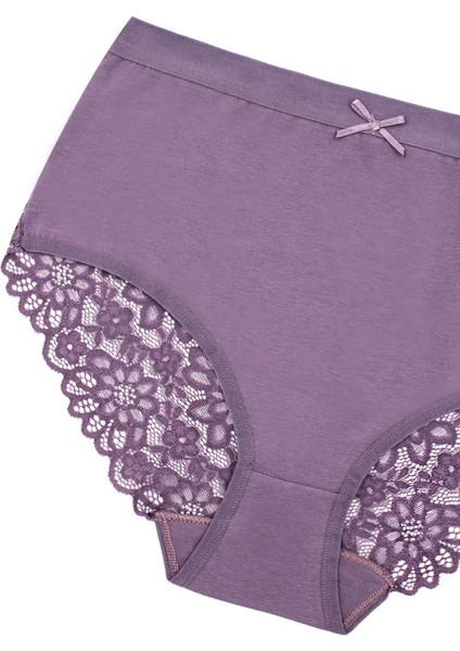 Kadın Külot 3'lü Arkası Dantelli, Yüksek Bel Külot, High Cut (%96 Pamuk - %4 Elastan) modelleri
