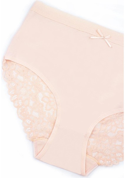 Kadın Külot 3'lü Arkası Dantelli, Yüksek Bel Külot, High Cut (%96 Pamuk - %4 Elastan) indirimleri