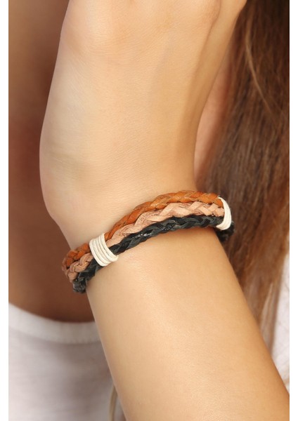 Deri Üç Sıra Örme Kadın Bileklik 1659-1700 modelleri