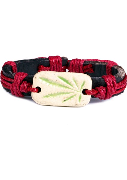 Hemp Stone Deri Unisex Bileklik 1351-1390