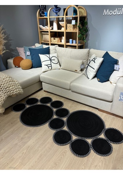 Siyah Snake Hasır Jüt Bej Yolluk Halı Kilim fiyatları