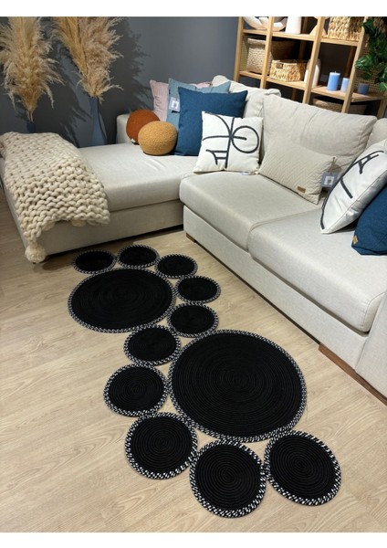 Siyah Snake Hasır Jüt Bej Yolluk Halı Kilim fırsatları