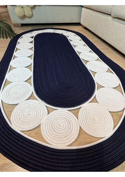 Cookie Jüt Hasırlı El Örgüsü Kilim