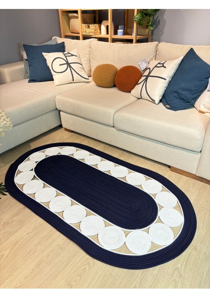 Cookie Jüt Hasırlı El Örgüsü Kilim