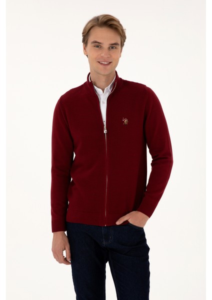 Erkek Bordo Hırka (Triko) 50307800-VR014