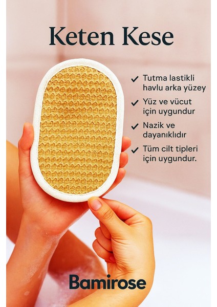 Organik Doğal Keten Kese, Peeling Lifi, Anti Selülit Lifi, Banyo Hamam Kesesi, Gözenek Açma Lif fiyatları