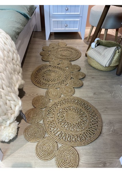 Snake Hasır Jüt Bej Yolluk Halı Kilim