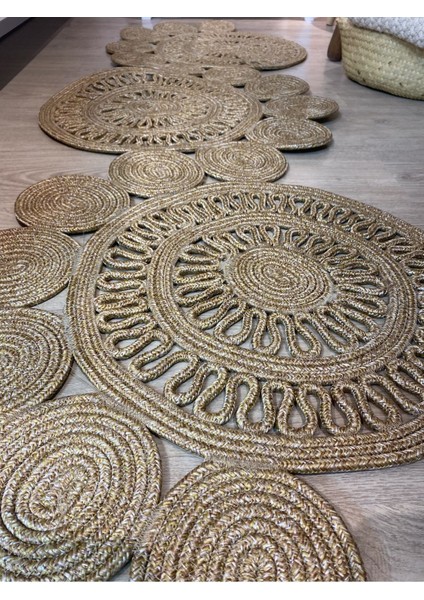 Snake Hasır Jüt Bej Yolluk Halı Kilim