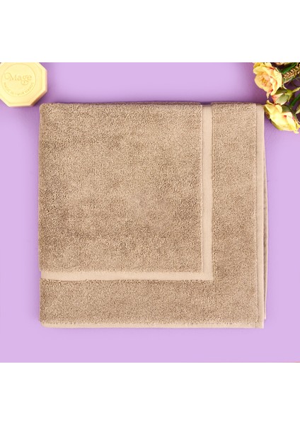 Soft Samantha Ayak Havlusu - Koyu Bej - 60X60 cm