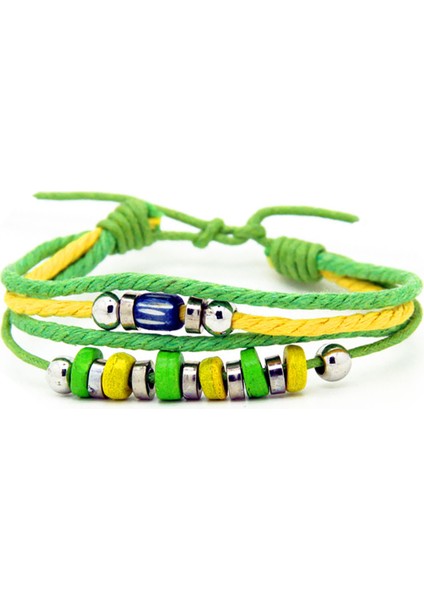 Barbados Boncuk Detaylı Ip Unisex Bileklik 703-850