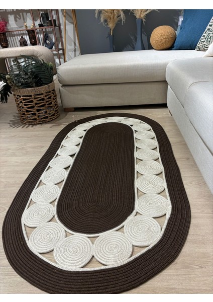 Cookie Jüt Hasırlı El Örgüsü Kilim