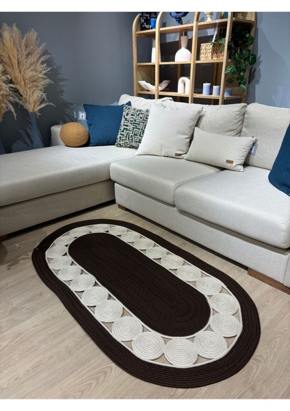 Cookie Jüt Hasırlı El Örgüsü Kilim