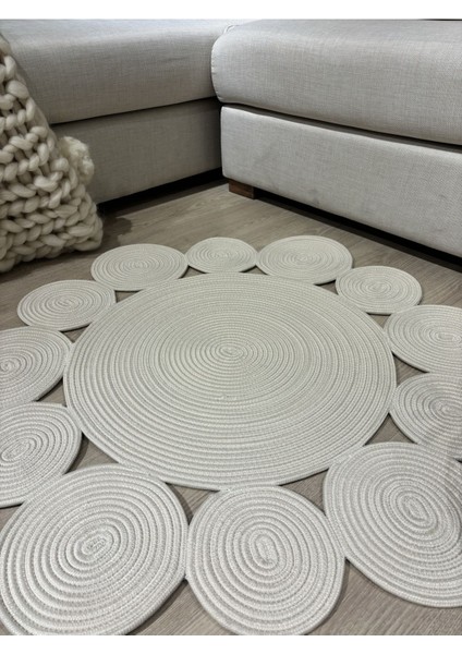 Rhea Jüt Hasırlı El Örgüsü Kilim Halı Hasır Yuvarlak modelleri