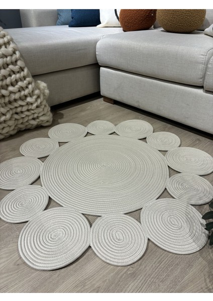 Rhea Jüt Hasırlı El Örgüsü Kilim Halı Hasır Yuvarlak fırsatları