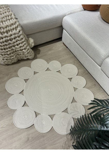 Rhea Jüt Hasırlı El Örgüsü Kilim Halı Hasır Yuvarlak indirimleri