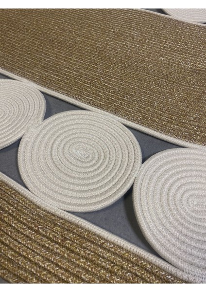 Cookie Jüt Hasırlı El Örgüsü Kilim