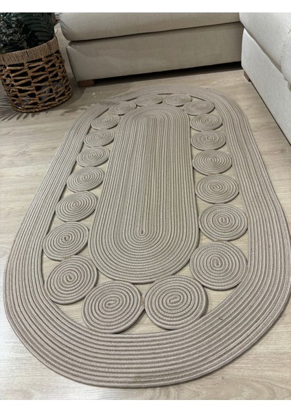 Cookie Jüt Hasırlı El Örgüsü Kilim