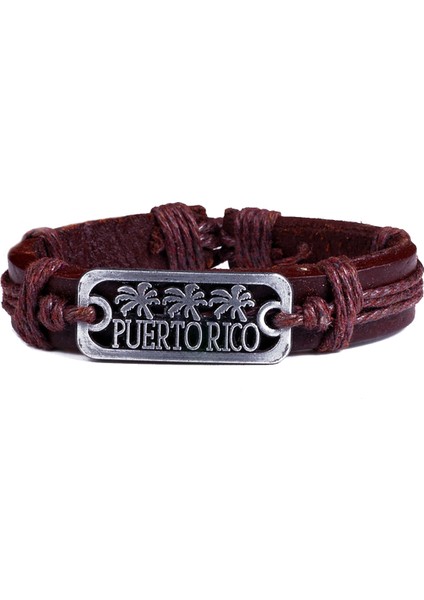 Puerto Rico Deri Ipli Unisex Bileklik 1301-1350