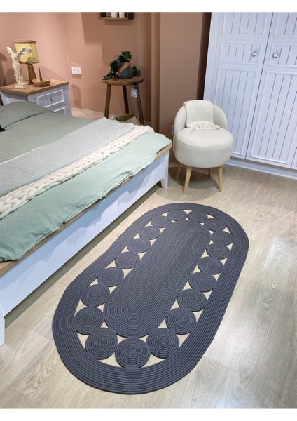 Cookie Jüt Hasırlı El Örgüsü Kilim