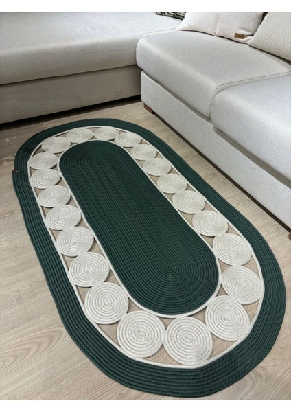 Cookie Jüt Hasırlı El Örgüsü Kilim