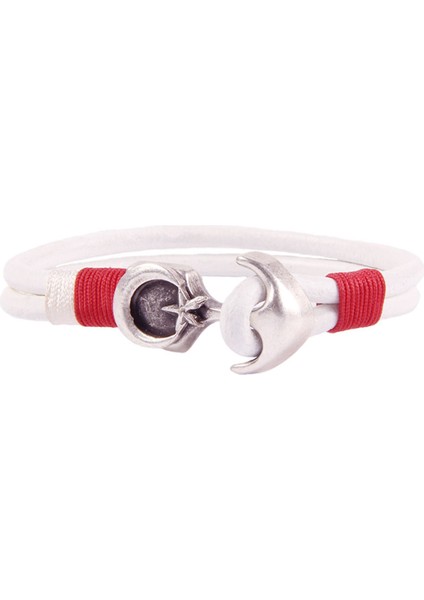 Ay Yıldız Bayrak Figür Deri Unisex Bileklik 3197-3400