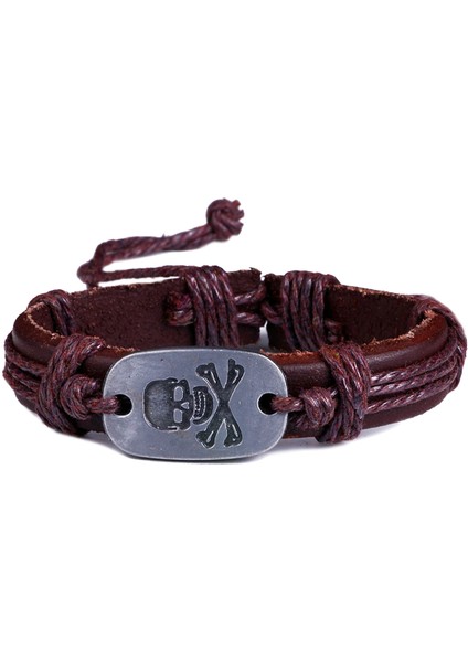 Ölüm Işareti Deri Unisex Bileklik 1351-1390
