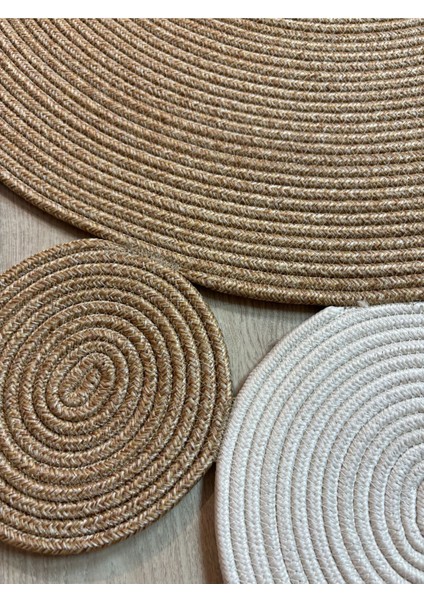 Rhea Jüt Hasırlı El Örgüsü Kilim Halı Hasır Yuvarlak indirimleri