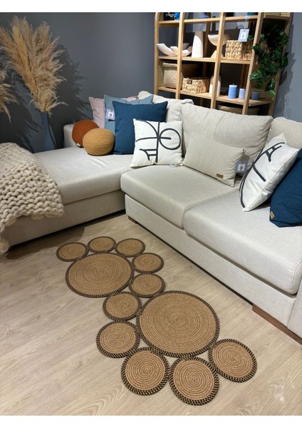 Siyah Snake Hasır Jüt Bej Yolluk Halı Kilim fiyatları