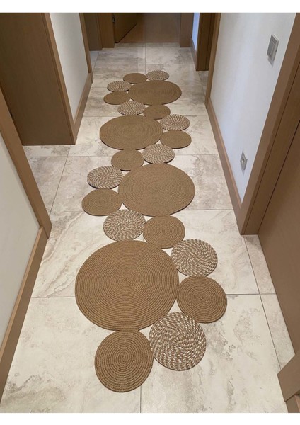 Snake Hasır Jüt Bej Yolluk Halı Kilim