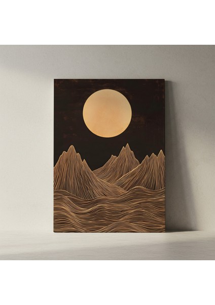 Altın Dağlar ve Ay: Soyut Sanat Tablosu fiyatları