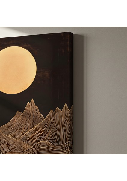 Altın Dağlar ve Ay: Soyut Sanat Tablosu indirimleri